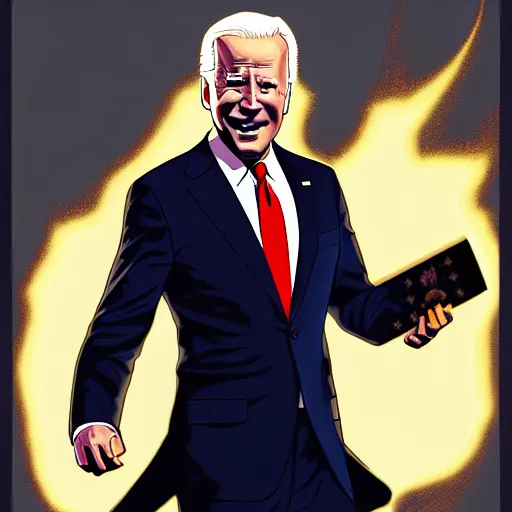 Image similar to dark wizard Joe Biden with lightning propaganda poster, UHD, hyperrealistic render, highly detailed, 4k, artstation