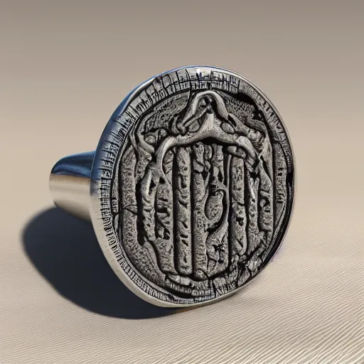 Image similar to the ring from lord if the rings with an imprinted ruler, cm scale imprinted on the inside of the ring, highly detailed, 8 k, trending on artstation, mystic, rpg artwork