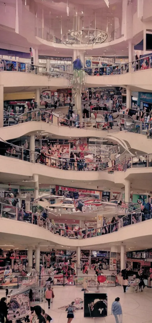 Image similar to the interior of a 1 9 8 0 s mall