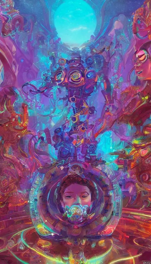 Image similar to psytrance artwork, by disney concept artists