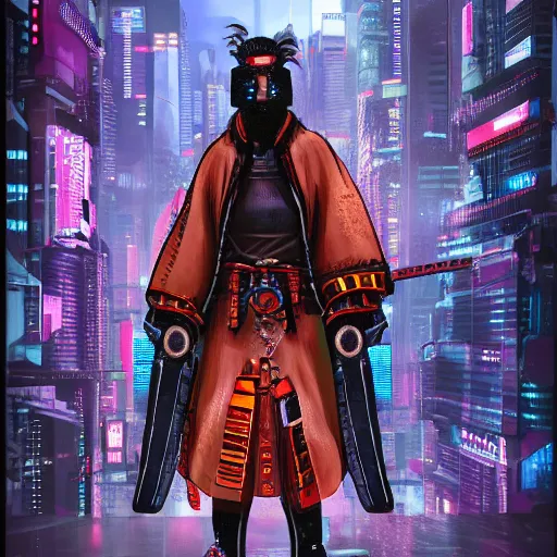 Image similar to Cyberpunk samurai