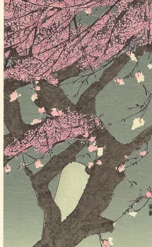 Image similar to by akio watanabe, manga art, cherry blossoms falling from top, trading card front