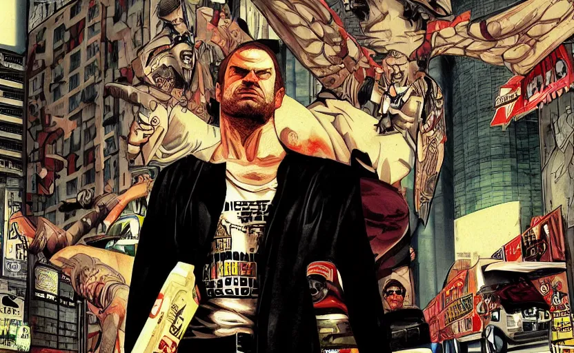 Prompt: matt demon as a gta iv character, cover art, detailed