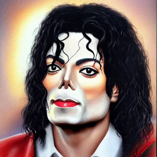 Image similar to a realistic portrait of michael jackson as jesus christ