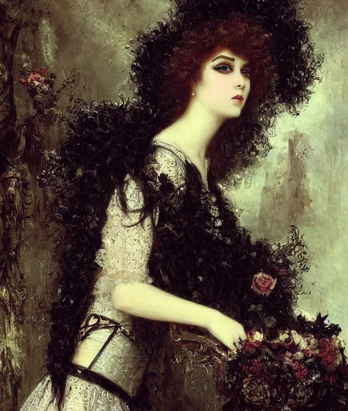 Image similar to gothic princess portrait by william - adolphe bouguerea, highly detailded