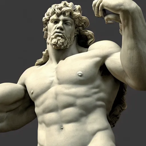 Prompt: a detailed sculpture of hercules, renaissance style by michelangelo and auguste rodin. volumetric lighting, ultra - hd, unreal engine 5