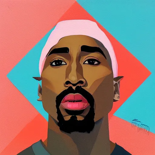 Image similar to Tupac profile picture by Sachin Teng, asymmetrical, Organic Painting , Matte Painting, geometric shapes, hard edges, graffiti, street art:2 by Sachin Teng:4