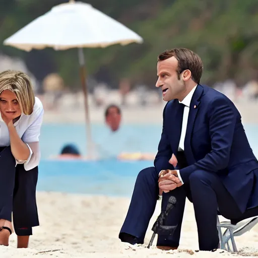 Image similar to macron on the beach