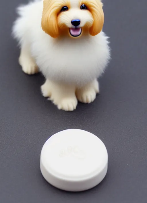 Image similar to 80mm resin detailed miniature of cute fluffy dog, Product Introduction Photos, 4K, Full body, simple background