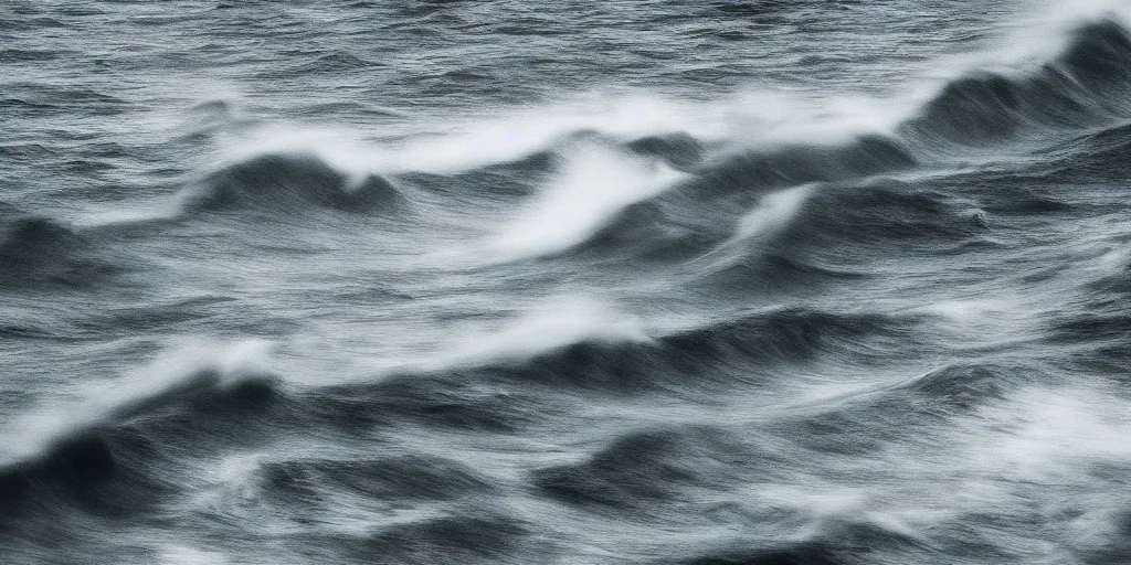 Prompt: monochromatic photograph of a forest, isometric, waves breaking, black sea, white breakwater, multiple exposure, by chris friel