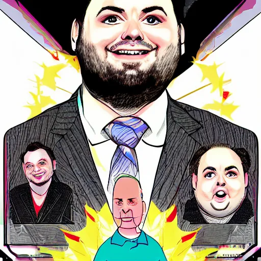 Image similar to Rich Evans worshipped by a cult, digital art