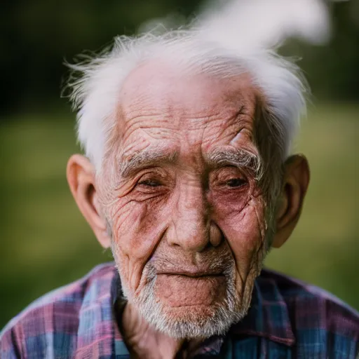 Image similar to portrait of an elderly man with a giant head and small body, canon eos r 3, f / 1. 4, iso 2 0 0, 1 / 1 6 0 s, 8 k, raw, unedited, symmetrical balance, in - frame