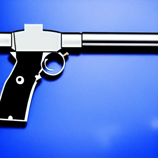 Image similar to gun with a blue crown logo