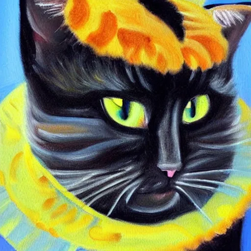 Prompt: a beautiful painting of a cat - muffin