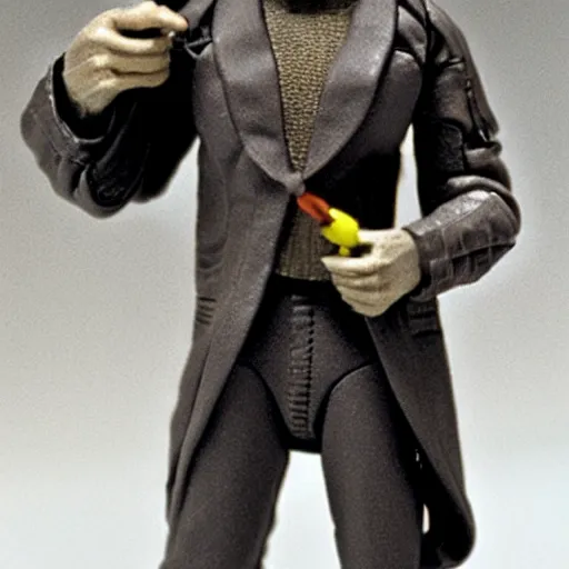 Image similar to Tom Waits as a Star Wars action figure from the 1980s