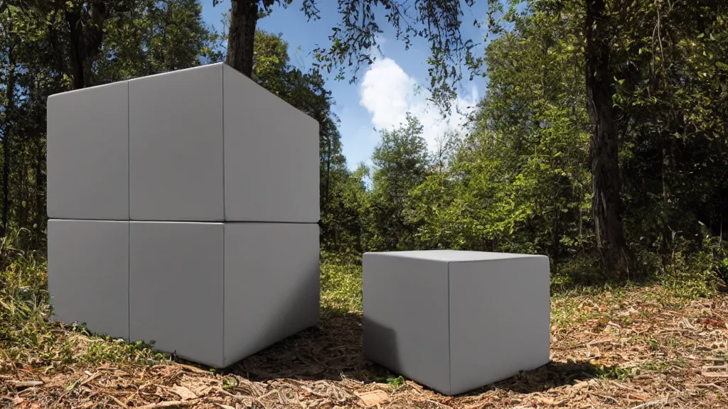 Image similar to postcyberpunk blind credenza cube ( s ) in nature