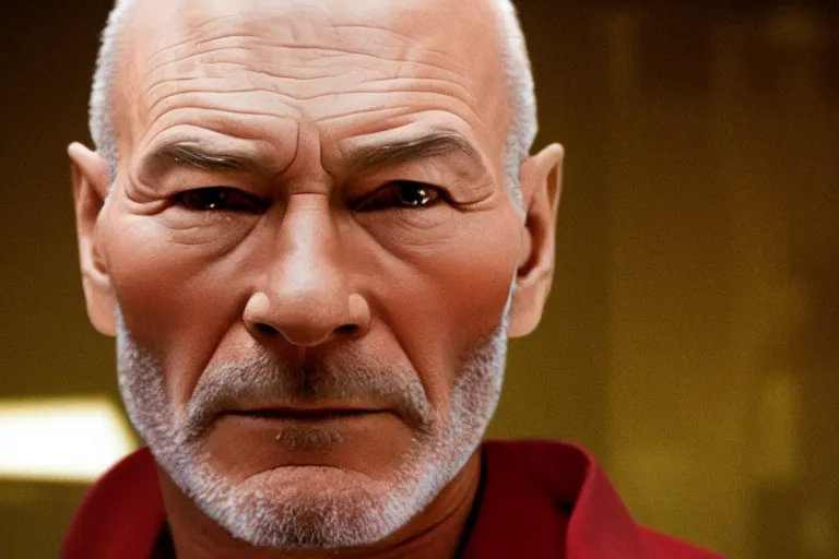 Image similar to film still patrick stewart in kill bill by tarantino, 8 k