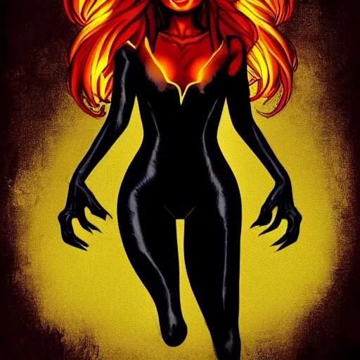 Image similar to dark Phoenix, horror style, dark lighting, high detail