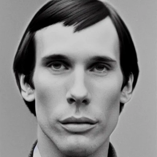 Image similar to A photograph portrait of Jerma985 with short-medium length hair a combover wearing early 1970s menswear in the early 1970s, taken in the early 1970s, grainy, taken on a 1970s Kodak Camera, realistic, hyperrealistic, very realistic, highly detailed, very detailed, extremely detailed, detailed, digital art, trending on artstation, colorized photo