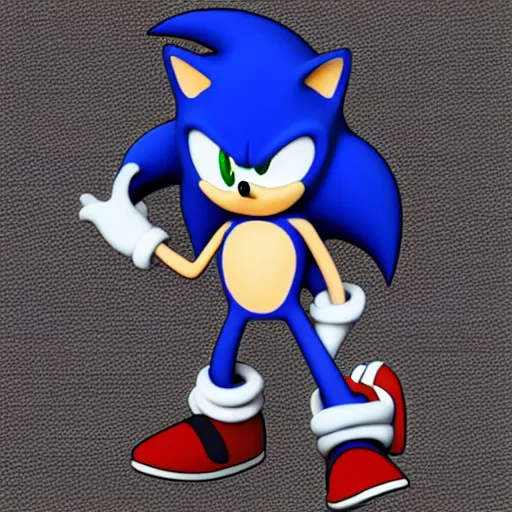 Prompt: sonic the hedgehog, in the style of hr giger