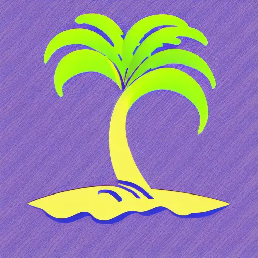 Image similar to waves in front of a palm tree in front of a giant volleyball vector logo, professional sports style, flat colour, svg, professional, sharp edges