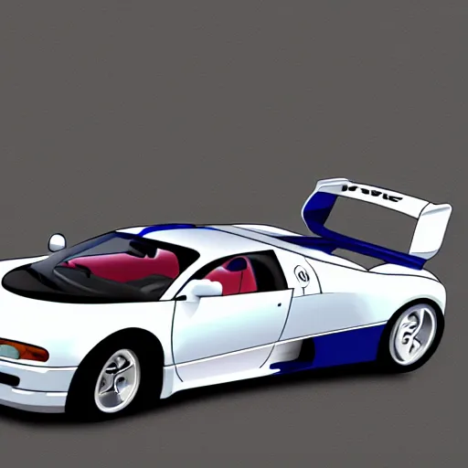 Prompt: Bugatti eb110, cartoonish, cartoon,