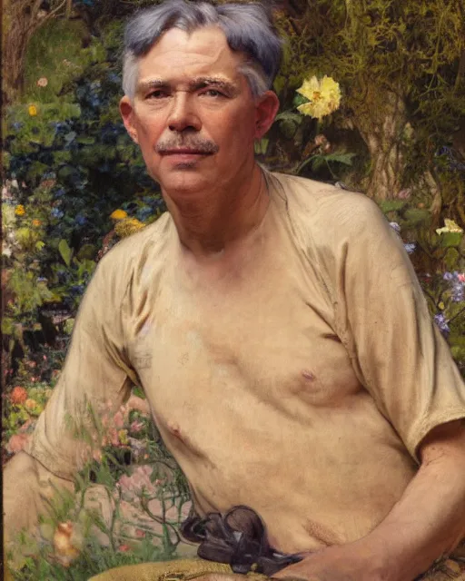 Image similar to francis edwin brownell, portrait painting by richard schmid, edgar maxence, kehinde wiley, thomas moran, maxfield parrish, studio ghibli, loish, alphonse mucha, fashion photography