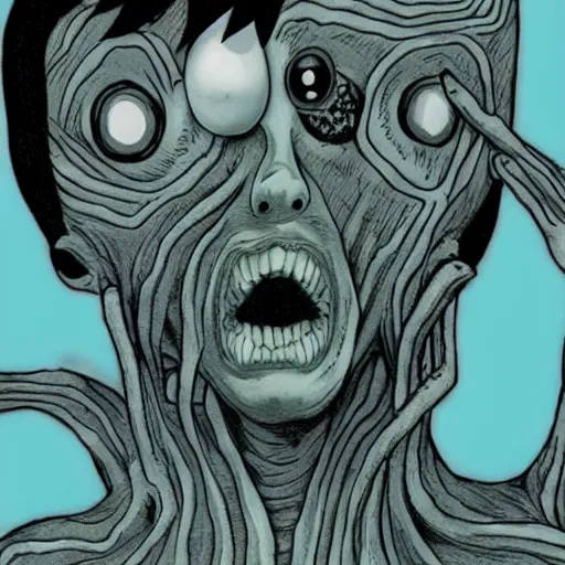 Prompt: body horror by junji ito