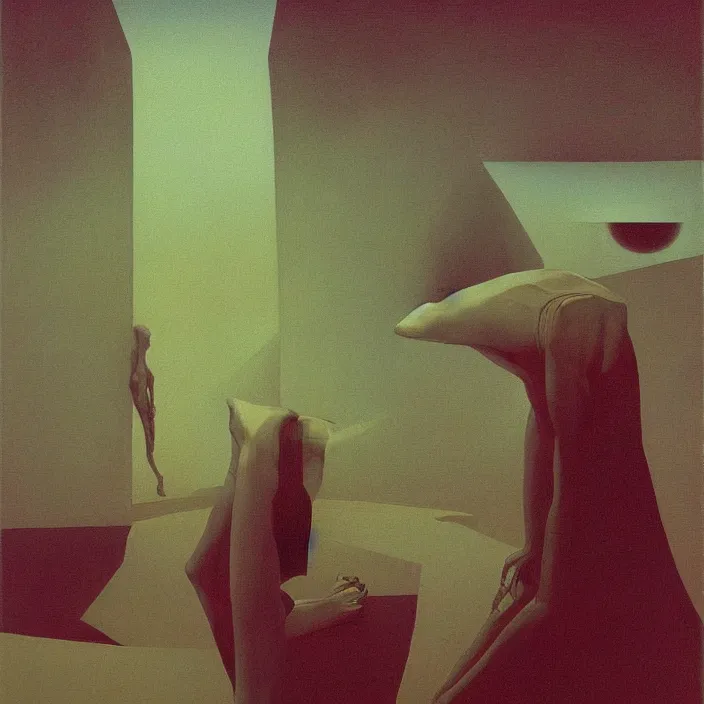 Image similar to rave, science fiction, Edward Hopper and James Gilleard, Zdzislaw Beksinski, highly detailed