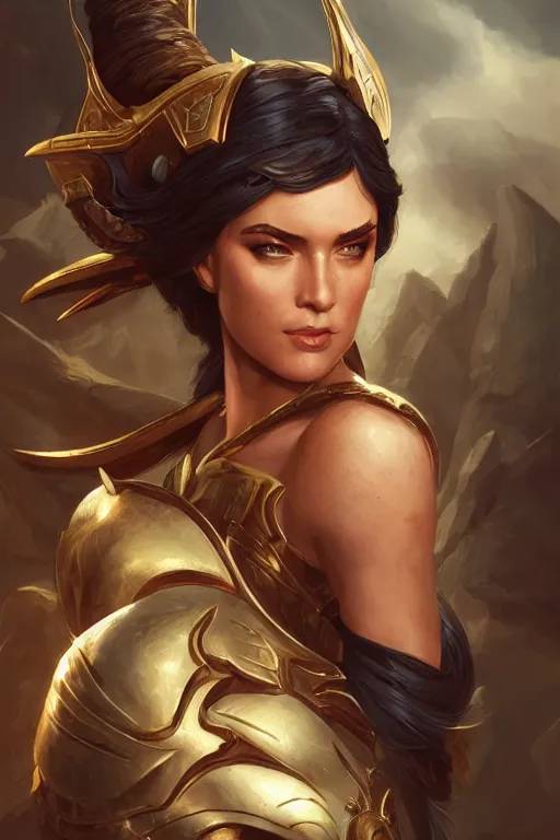 Image similar to amazon valkyrie athena, d & d, fantasy, portrait, highly detailed, headshot, digital painting, trending on artstation, concept art, sharp focus, illustration, art by artgerm and greg rutkowski and magali villeneuve