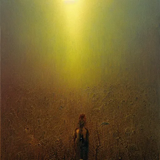 Image similar to cinematic oil painting, zdzislaw beksinski