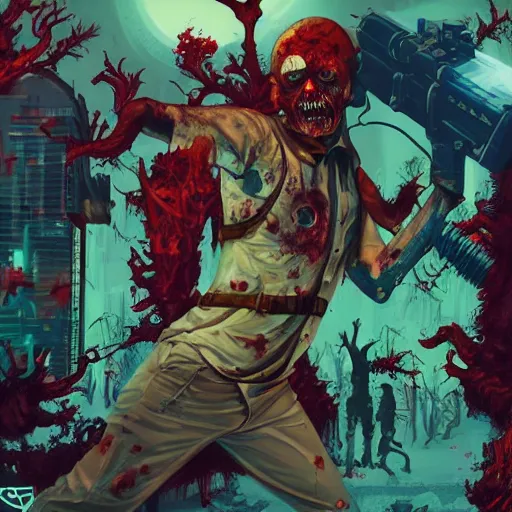 Image similar to zombie apocalypse, video game opening scene, zombie video game, tristan eaton, victo ngai, artgerm, rhads, ross draws