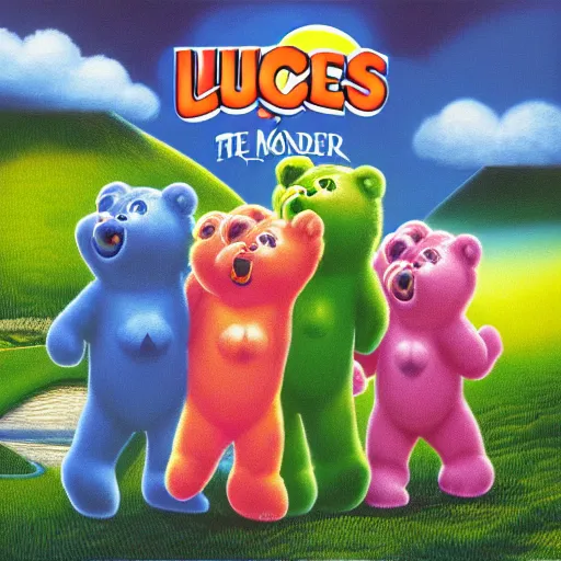 Image similar to the care bears on iron maiden album cover, 8 k resolution hyperdetailed surrealism