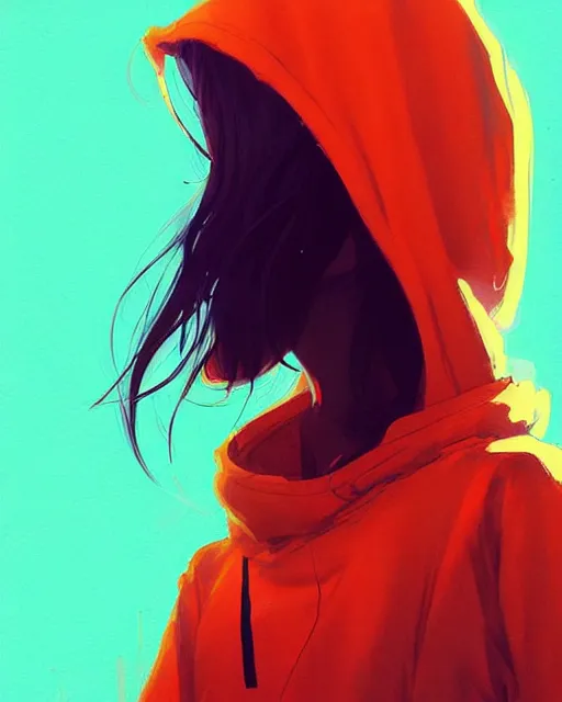 Image similar to a ultradetailed painting of a stylish girl in a oversized hoodie by conrad roset, greg rutkowski and makoto shinkai trending on artstation