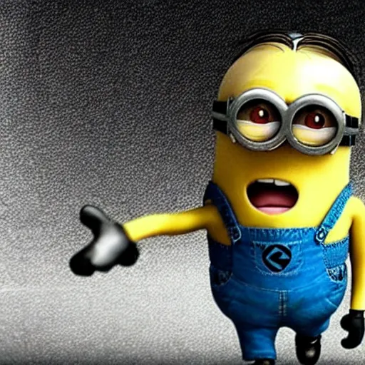 Image similar to a ( ( minion ) ) in the matrix!!!, bullet time, still from movie