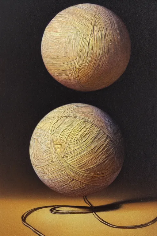 Prompt: rubber band ball planet, oil on canvas, intricate, portrait, 8 k highly professionally detailed, hdr, cgsociety