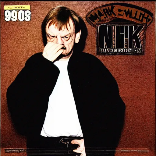 Image similar to mark e smith 9 0 s hip hop album cover