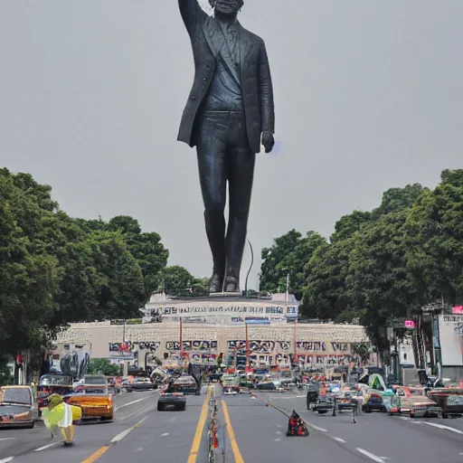 Prompt: the world largest statue professional photograph