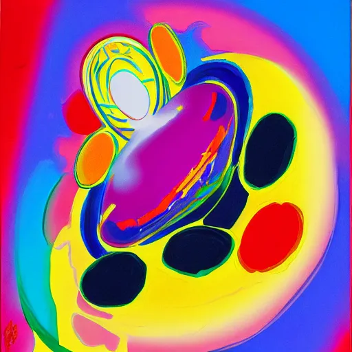 Prompt: peter max painting of coronavirus