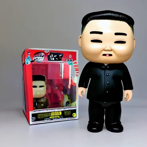 Prompt: Kim Jong Un bobble head, collectible vinyl figurine, KAWS, bearbrick, Funko pop,