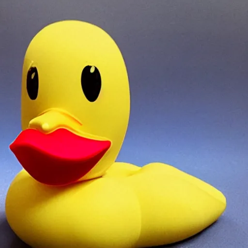 Image similar to a rubber duck that looks like kanye west