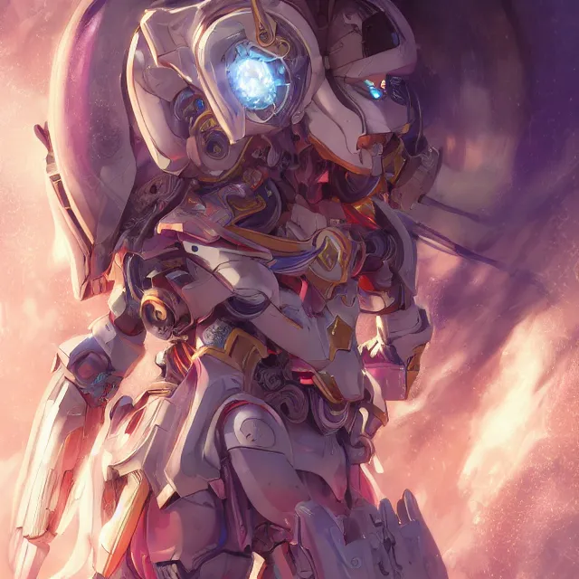 Image similar to studio portrait of lawful good colorful female holy mecha paladin absurdly beautiful, elegant, young cute anime girl, ultrafine hyperrealistic detailed face illustration by kim jung gi, irakli nadar, intricate linework, sharp focus, bright colors, matte, octopath traveler, final fantasy, unreal engine highly rendered, global illumination, radiant light, intricate environment