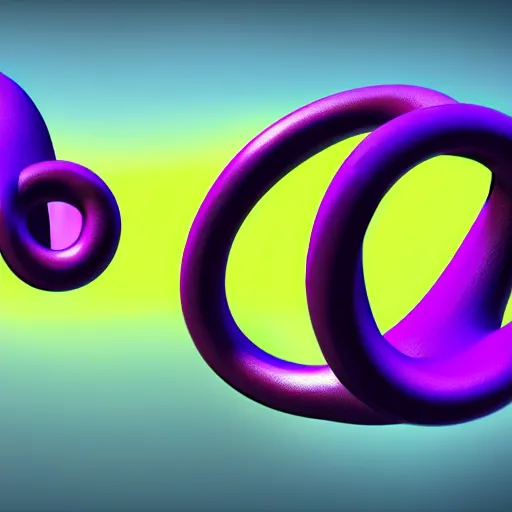 Prompt: 3 d torus logo, pixar style black and purple