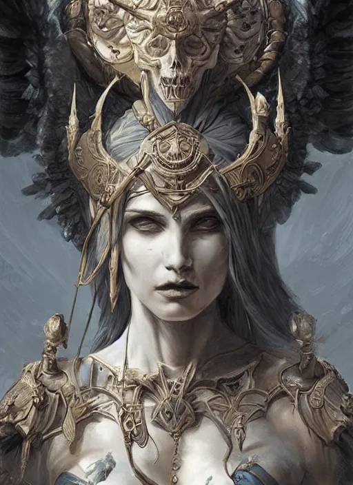 Image similar to digital _ painting _ of _ goddess of death _ by _ filipe _ pagliuso _ and _ justin _ gerard _ symmetric _ fantasy _ highly _ detailed _ realistic _ intricate _ port