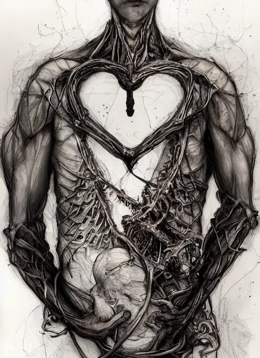 Image similar to portrait, A heart in the shape of a bird, locked in a rib cage, watercolor, dramatic lighting, cinematic, establishing shot, extremely high detail, foto realistic, cinematic lighting, pen and ink, intricate line drawings, by Yoshitaka Amano, Ruan Jia, Kentaro Miura, Artgerm, post processed, concept art, artstation, matte painting, style by eddie mendoza, raphael lacoste, alex ross