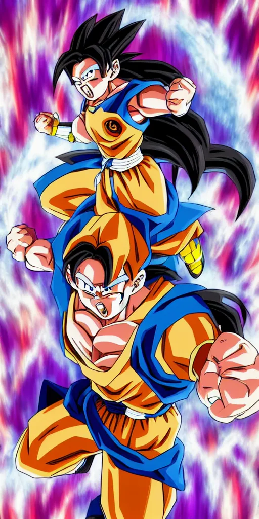 Image similar to filipina woman, heavy set charging up, turning into super saiyan, dragon ball super, full body portrait, single character, akira toriyama