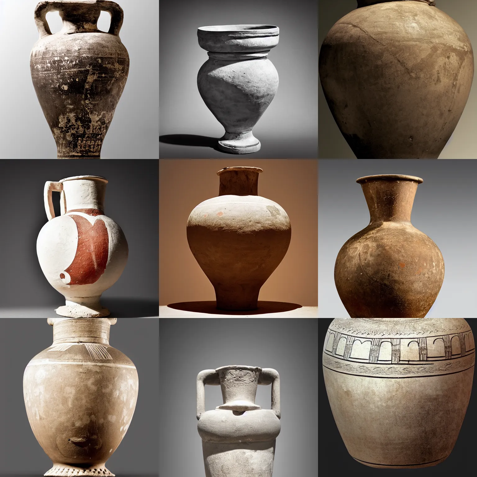 Prompt: an ancient greek vase, minimalist style, ancient greek pottery, studio photography, 4 0 0 bc, high resolution, black and terracotta, white background