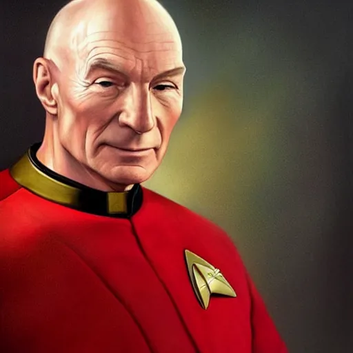 realism portrait Captain Picard wears an Star Trek | Stable Diffusion ...