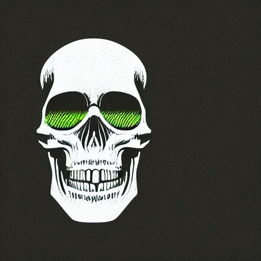 Image similar to Holographic skull with windows xp style and VHS effect