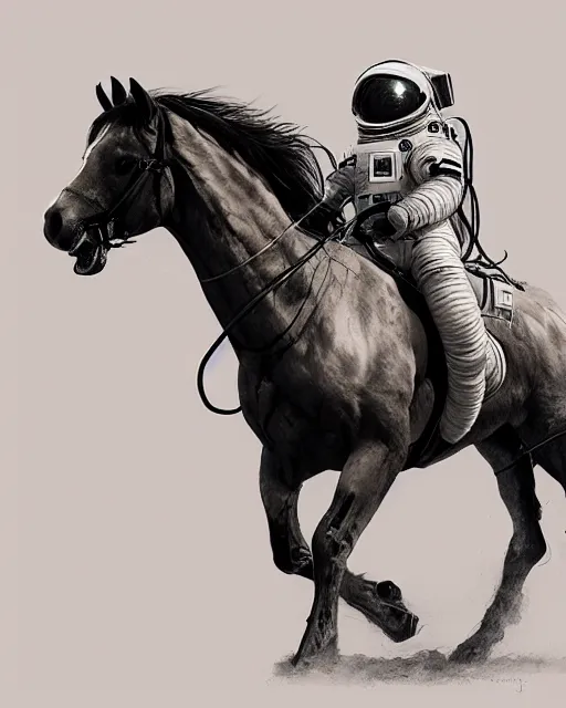 Image similar to horse sitting on top of on top of astronaut, artstation